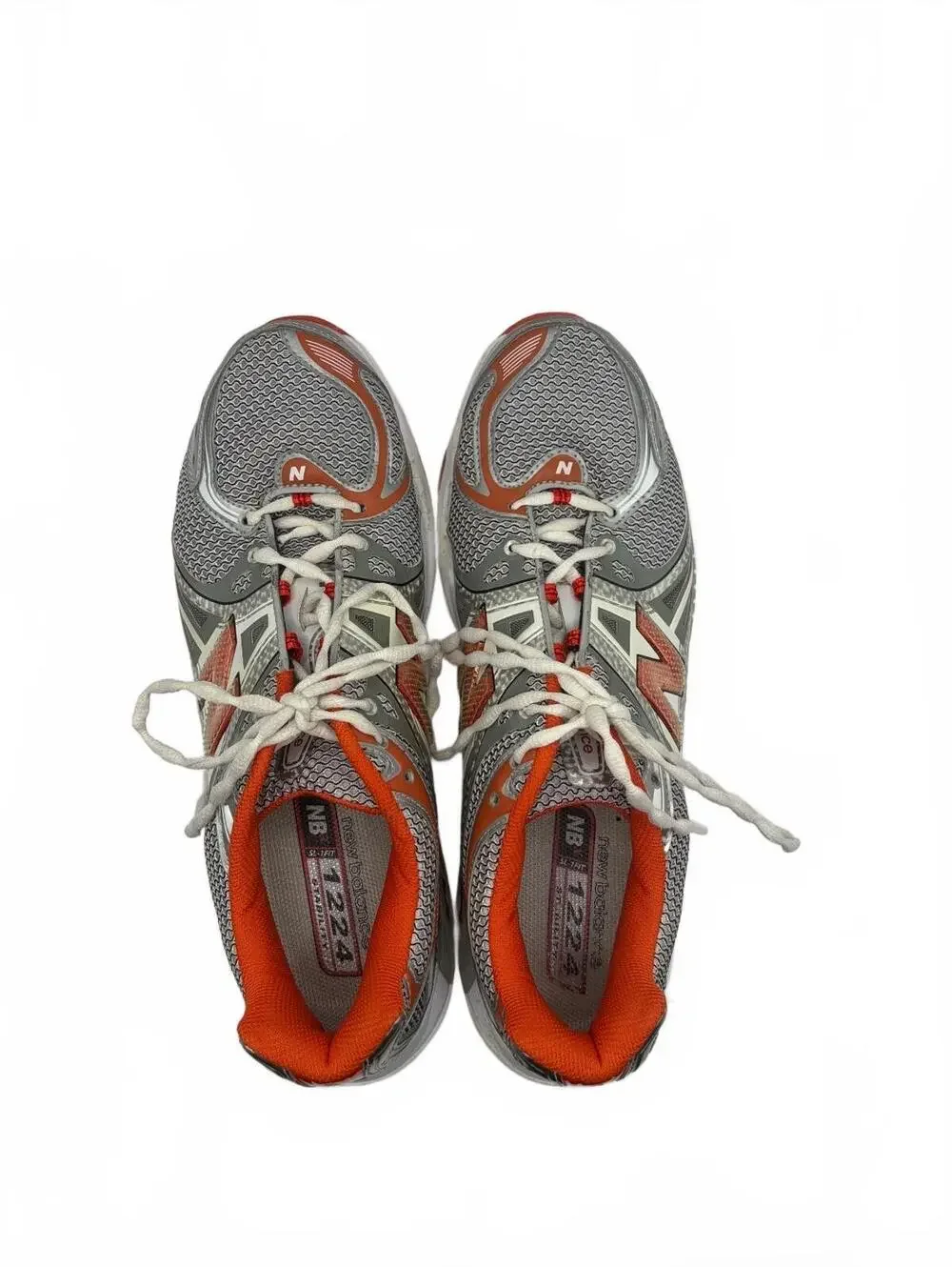 Vintage New Balance 1224 Y2K Mesh Running Shoes Silver Orange Men’s 13